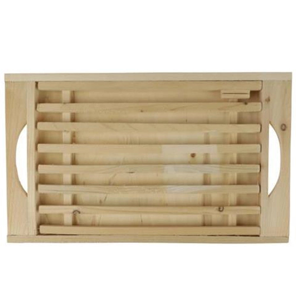 Trade Shop - Tagliere In Legno Per Pane Salumi Formaggi Con Griglia Estraibile Per Briciole -