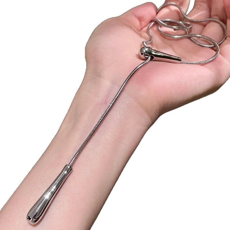 Collana a goccia in stile minimalista, nuova catena lunga per felpa da donna.