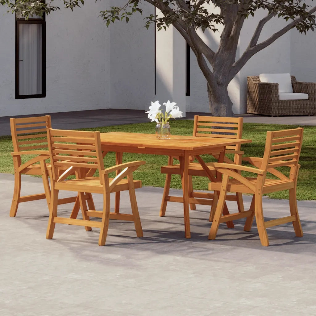 Set da Pranzo per Giardino 5 pz in Legno Massello di Acacia 3156862
