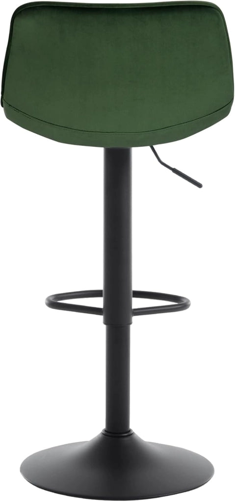 Set di 2 Sgabelli da Bar per Casa Moderni Sgabelli Cucina Girevoli con Poggiapiedi, in Velluto Verde Scuro BH273dgn-2
