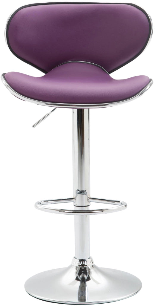 Sgabello Las Vegas V2 in similpelle viola,cromo