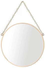Specchio per bagno rotondo 25 x 25 cm - Specchio da appendere - Cornice in ottone - Specchio per trucco - Specchio decorativo - Decorazione unica per la parete - Specchio decorativo per la parete