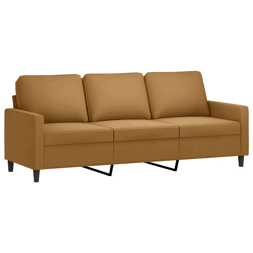 Set di Divani 4 pz con Cuscini Marrone in Velluto