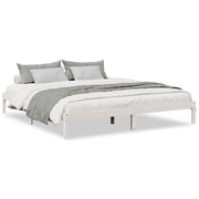 Letto matrimoniale | Letto per adulti | Letto Extra Lungo senza Materasso Bianco 200x220 cm in Pino