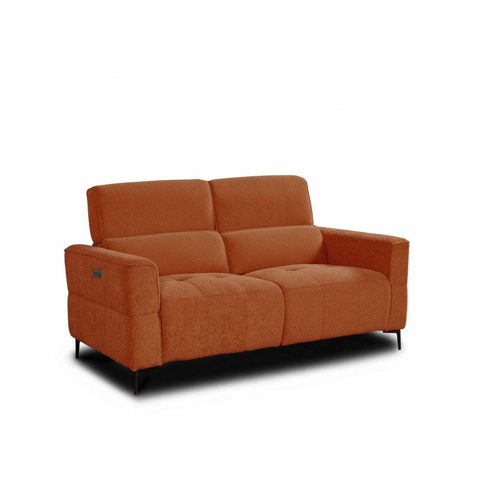 Divano recliner Luxora 2 posti elettrico in tessuto aragosta 174 cm