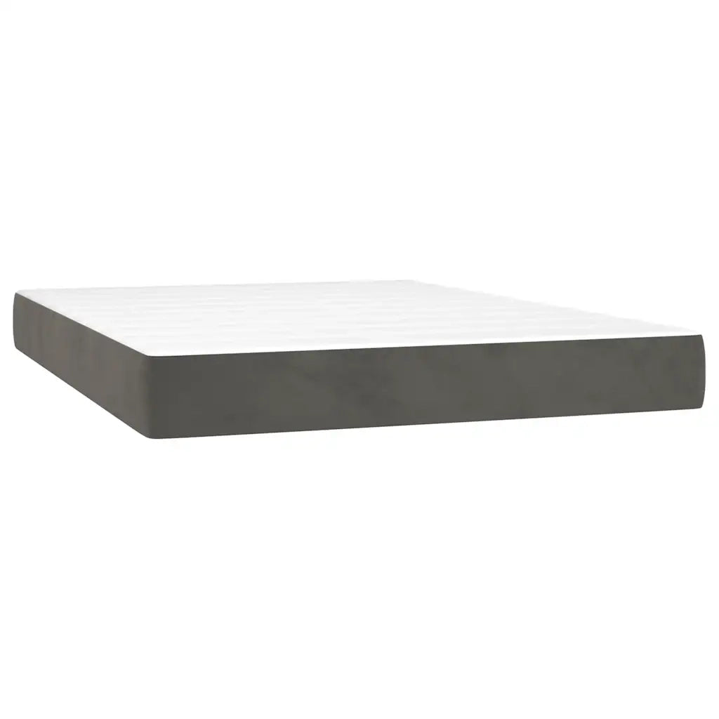 Materasso a Molle-Materasso per letto Grigio Scuro 140x210x20 cm in Velluto