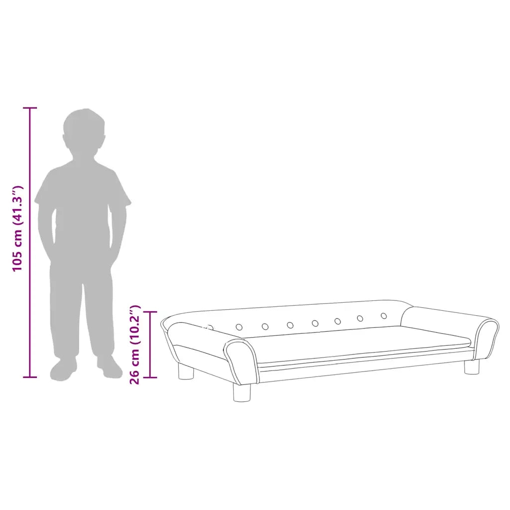 Divano per Bambini-Sofa-Divanetto Grigio Scuro 100x50x26 cm in Velluto