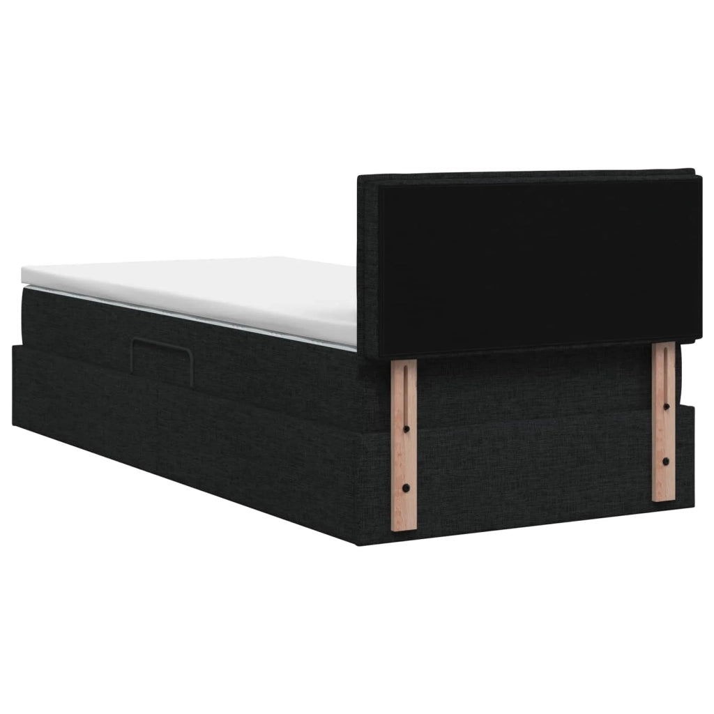 Letto con contenitore e materasso Nero 100 x 200 cm Velluto 3458540