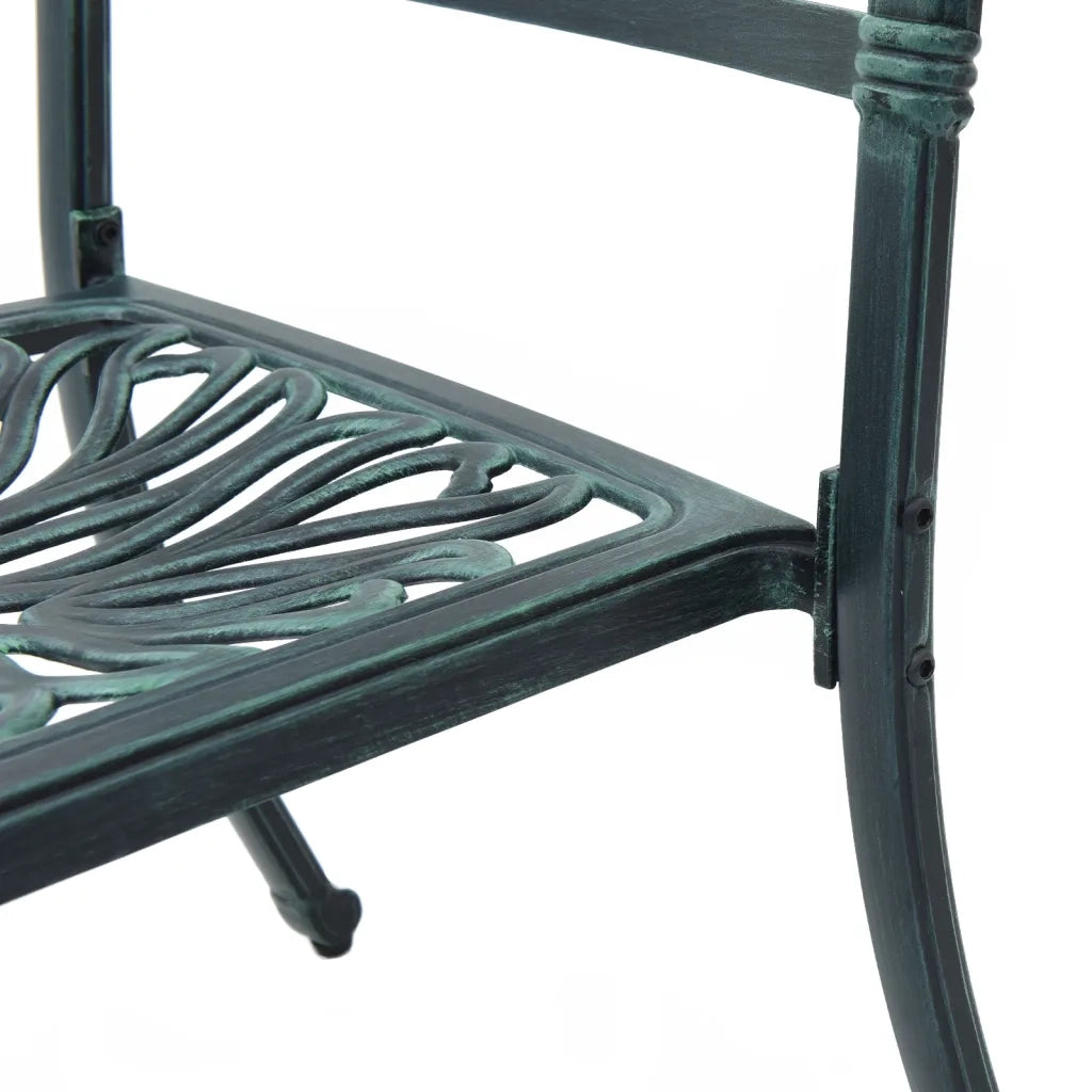 vidaXL Set da Pranzo da Giardino 5 pz Verde in Alluminio Pressofuso