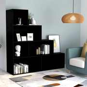 Libreria/Divisorio Nero 155x24x160 cm in Legno Multistrato 800658