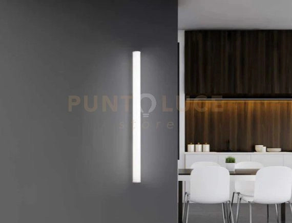 PIRGOS lampada tubo cilindrico da Parete/Soffitto 200 cm alluminio bianco 3000k 4000lm 38,4w dimmerabile