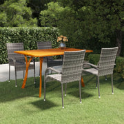 Set Mobili da Pranzo per Giardino 5 pz Grigio 3072129