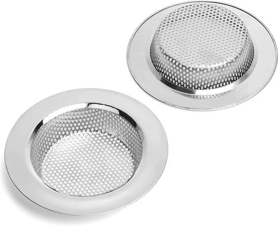 Doppio filtro per vasca da bagno in acciaio inossidabile, diametro esterno 112 mm, formato grande