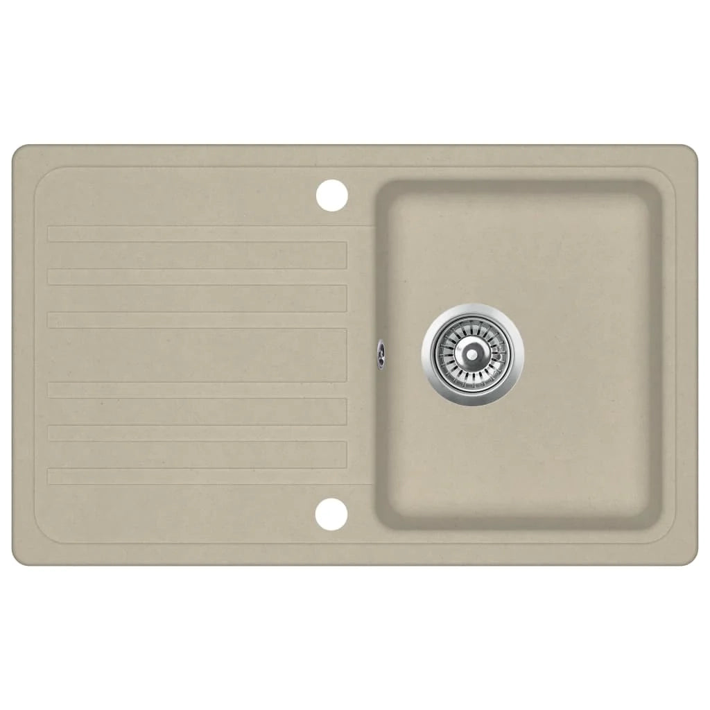 Lavello da cucina vasca singola 76,5 x 46 cm granito beige 02_0002334