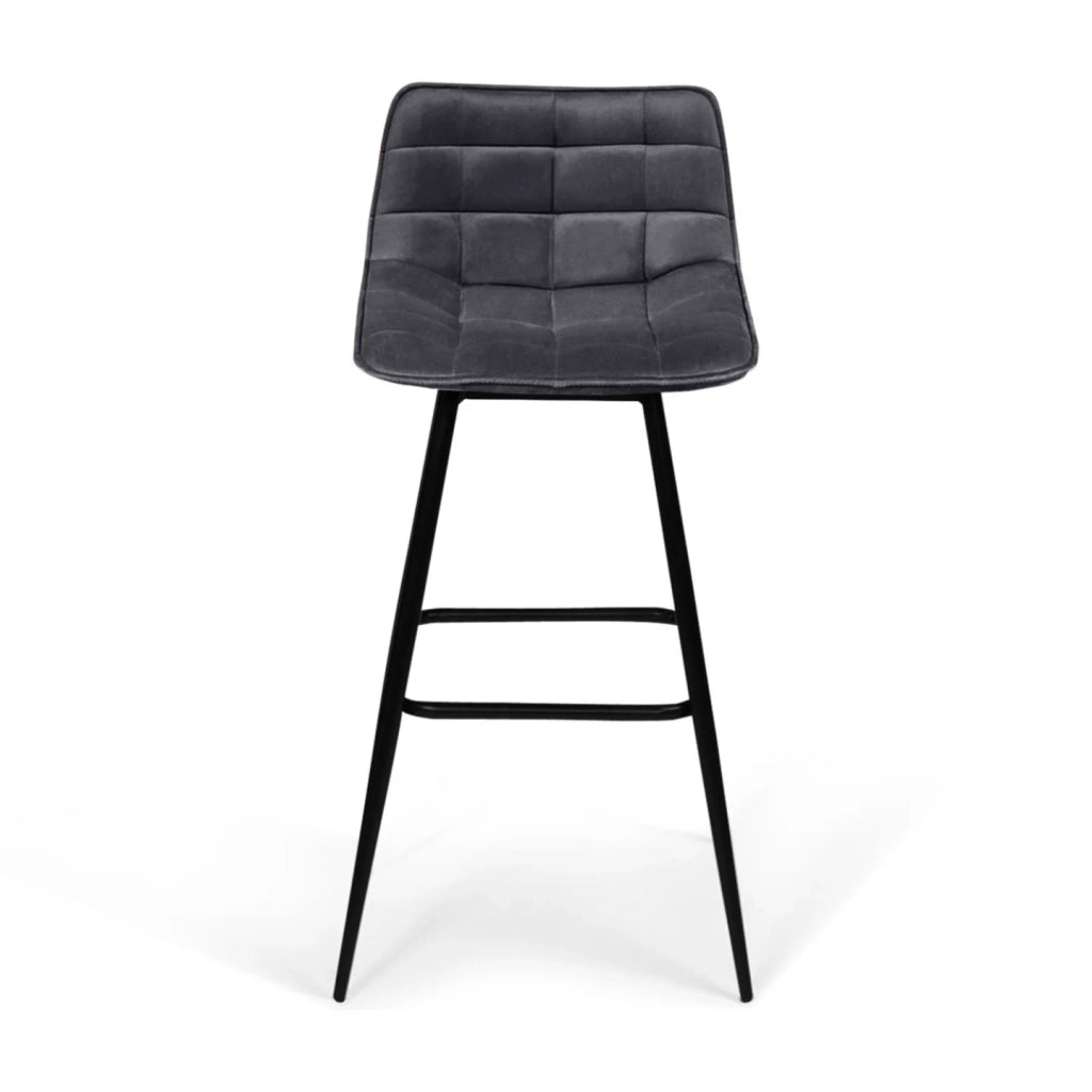 IDMarket - Set di 4 sgabelli da bar MADY in velluto grigio scuro