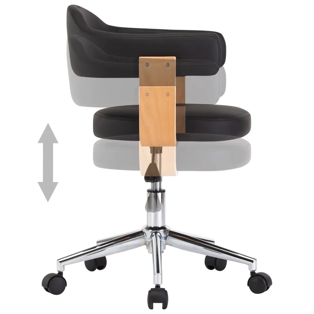 Sedie da Pranzo Girevoli 4 pz Nere in Similpelle 3054900