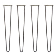 4 Gambe per Tavolo a Forcina SkiSki Legs 71cm Acciaio Naturale 2 Rebbi 12mm