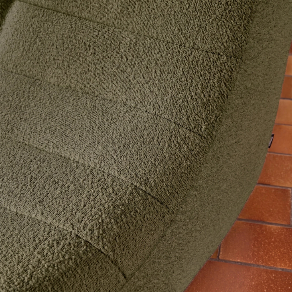 Poltrona bouclé testurizzata, 2 posti, verde kaki