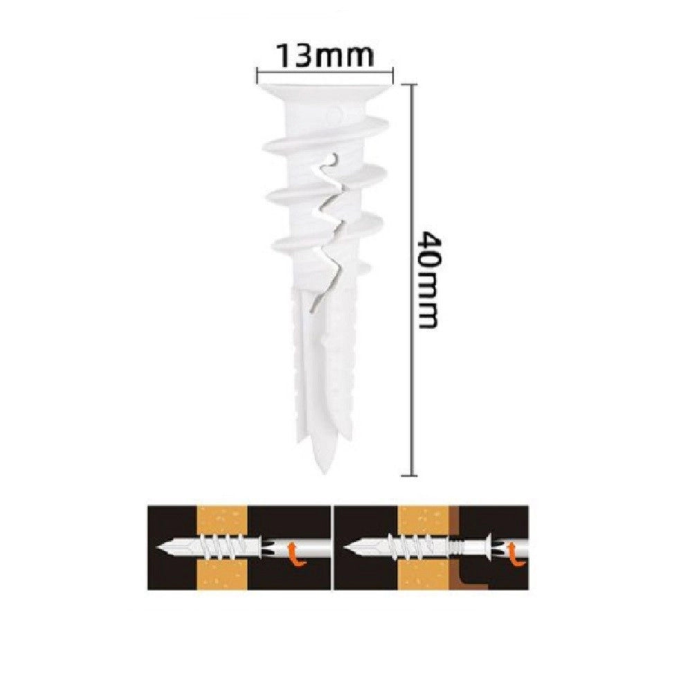 Trade Shop - Set 8 Pezzi Tasselli In Plastica Tassello Fischer Fissaggio Viti 13 X 40mm 57181 -