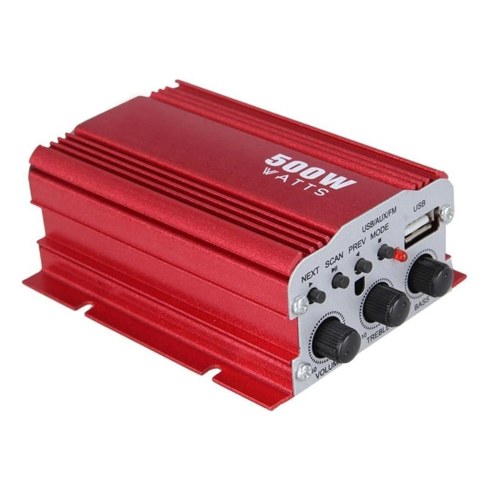 Trade Shop - Mini Amplificatore Stereo A 2 Canali Per Auto Moto Da 500w Usb Mp3 Kinter Ma-150 -