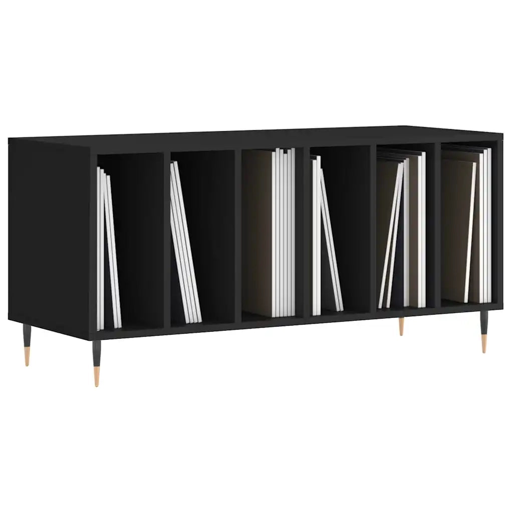 Mobile Porta Dischi Nero 100x38x48 cm in Legno Multistrato CFW8473446