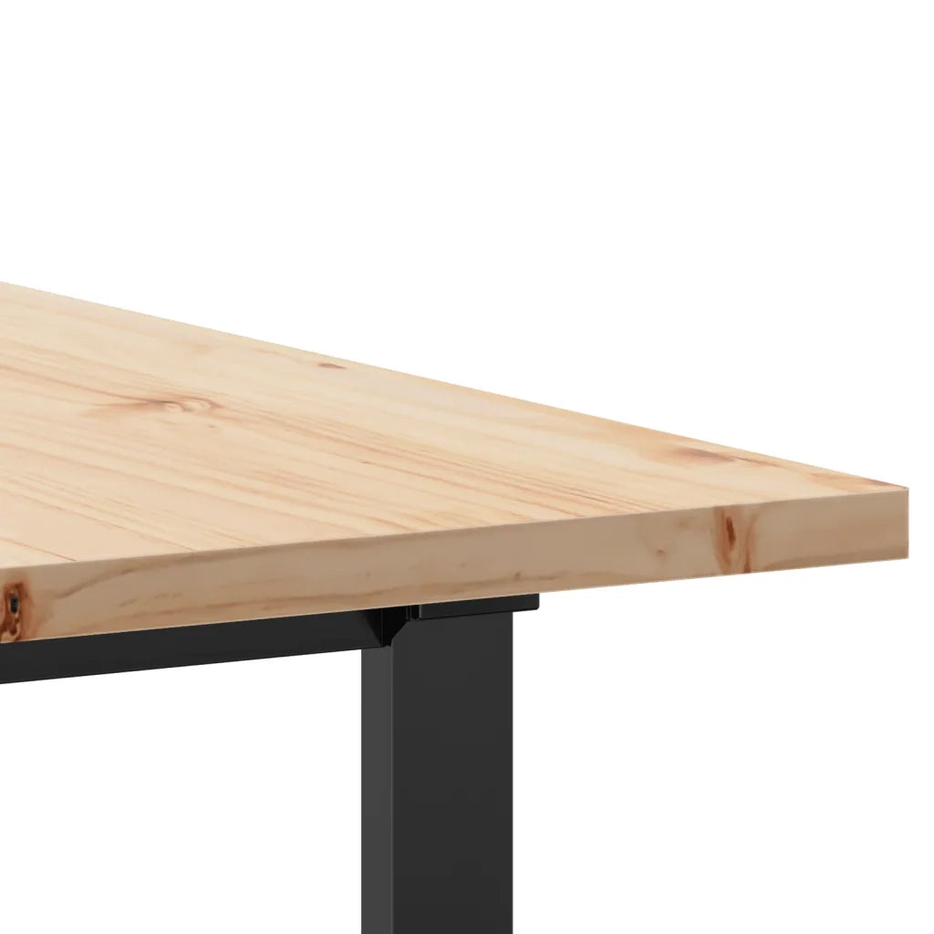 vidaXL Tavolo Pranzo Telaio a O 200x100x75,5 cm Legno Pino e Acciaio