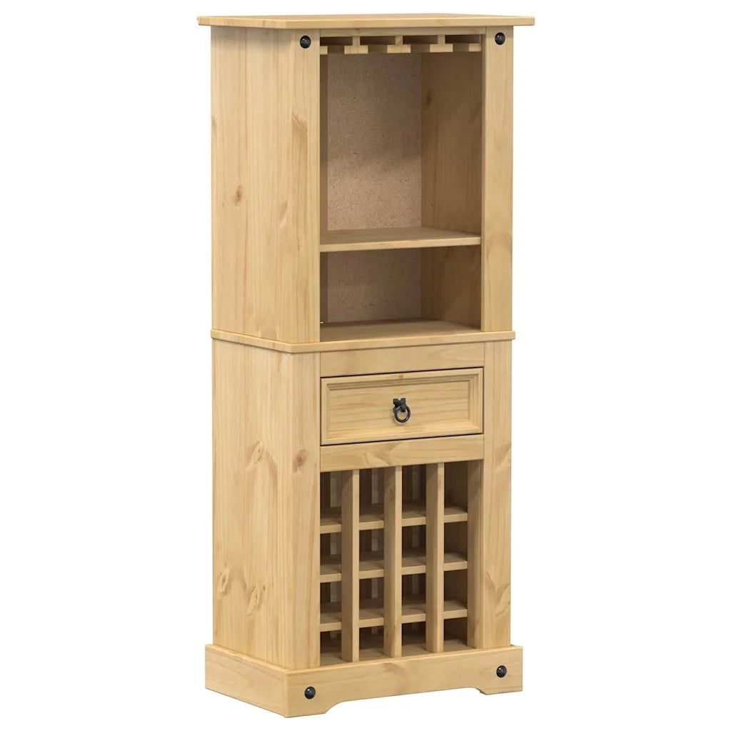 Portabottiglie Vino Corona 56x35x134,5cm Legno Massello di Pino CFW7061636