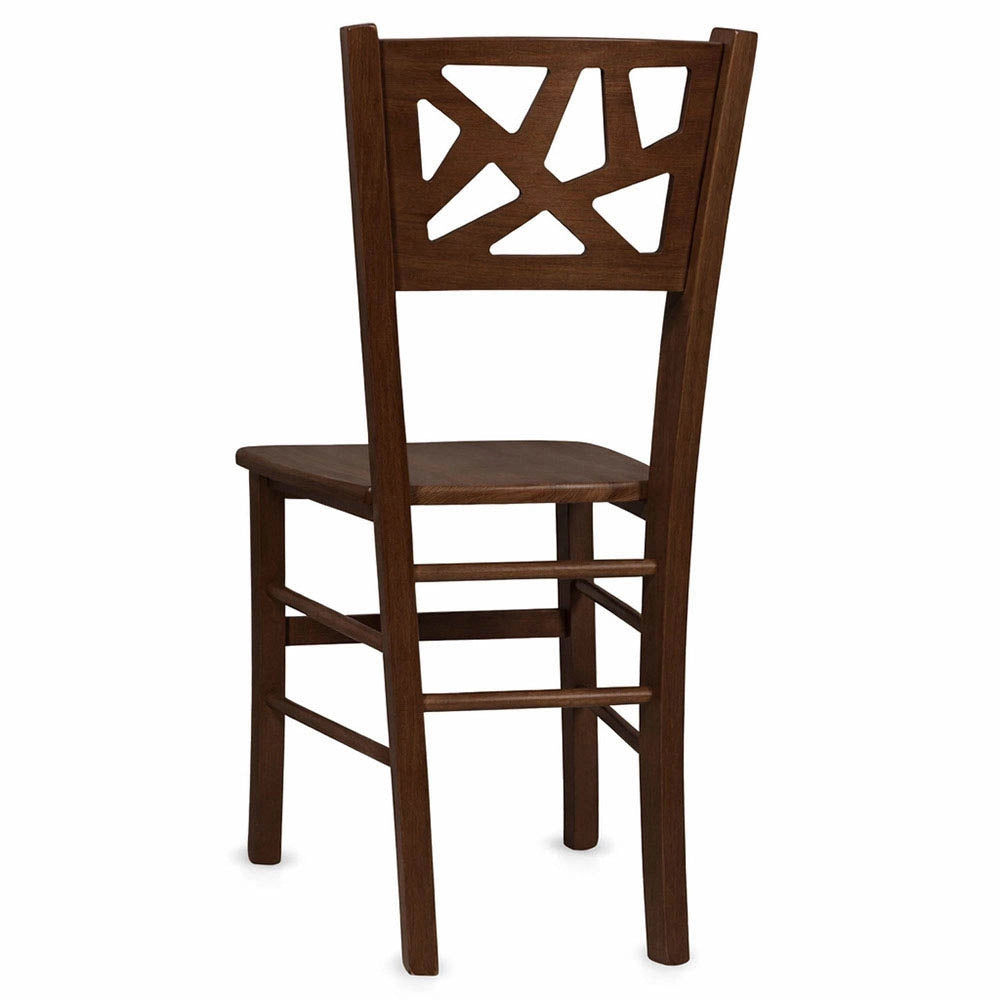 Sedie sala da pranzo Sissy set da 2 in legno noce scuro con seduta in massello