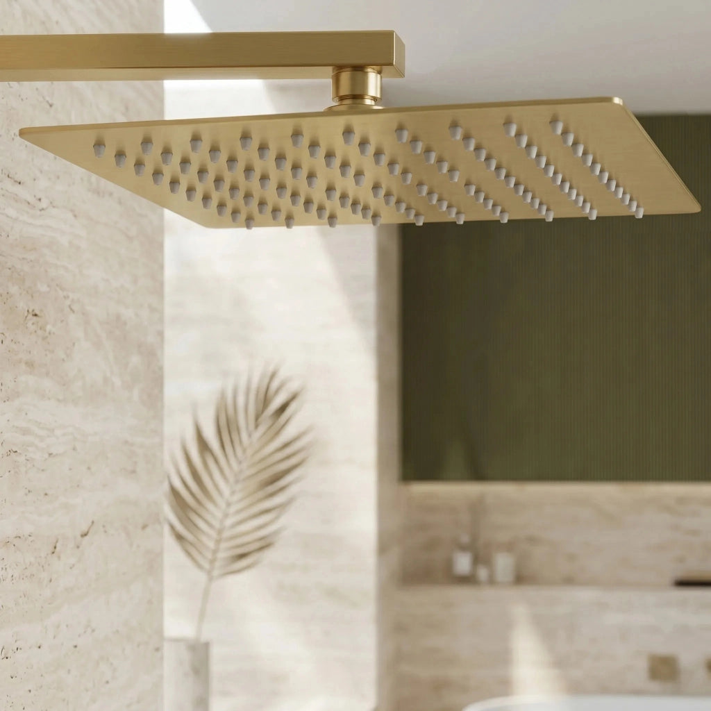 Soffione Doccia Quadrato Rea Js-p015bg 30cm Brush Gold