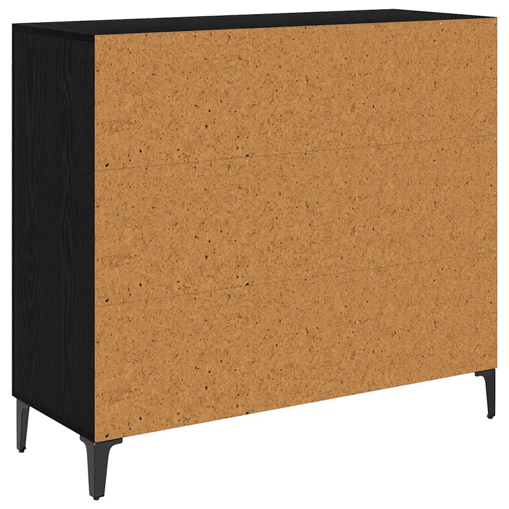 Credenza-Buffet-Armadio da cucina Rovere nero 34 x 90 x 80 cm Legno multistrato