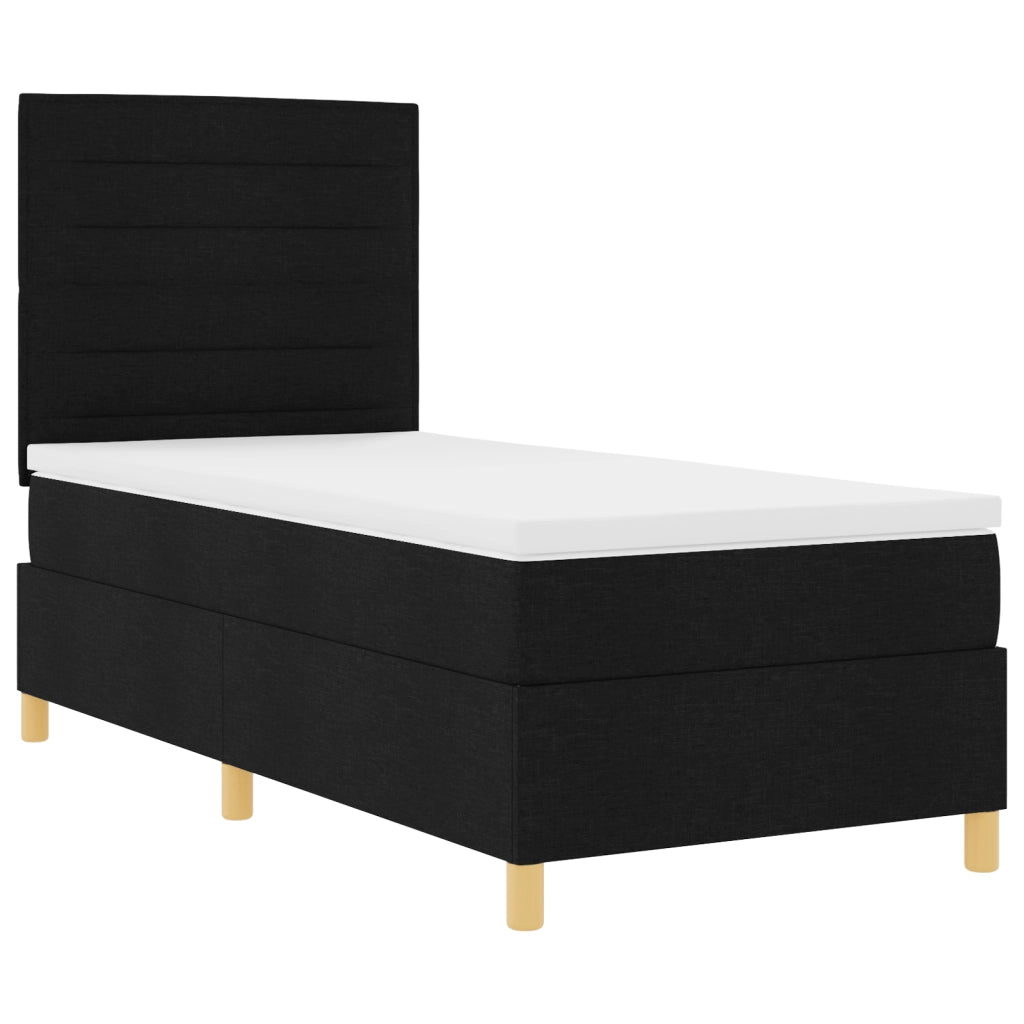Letto a Box Spring con Materasso Nero Singolo