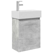 Mobile Bagno | Armadio da bagno con rubinetto Grigio Cemento 45,5 x 22,5 x 84 cm