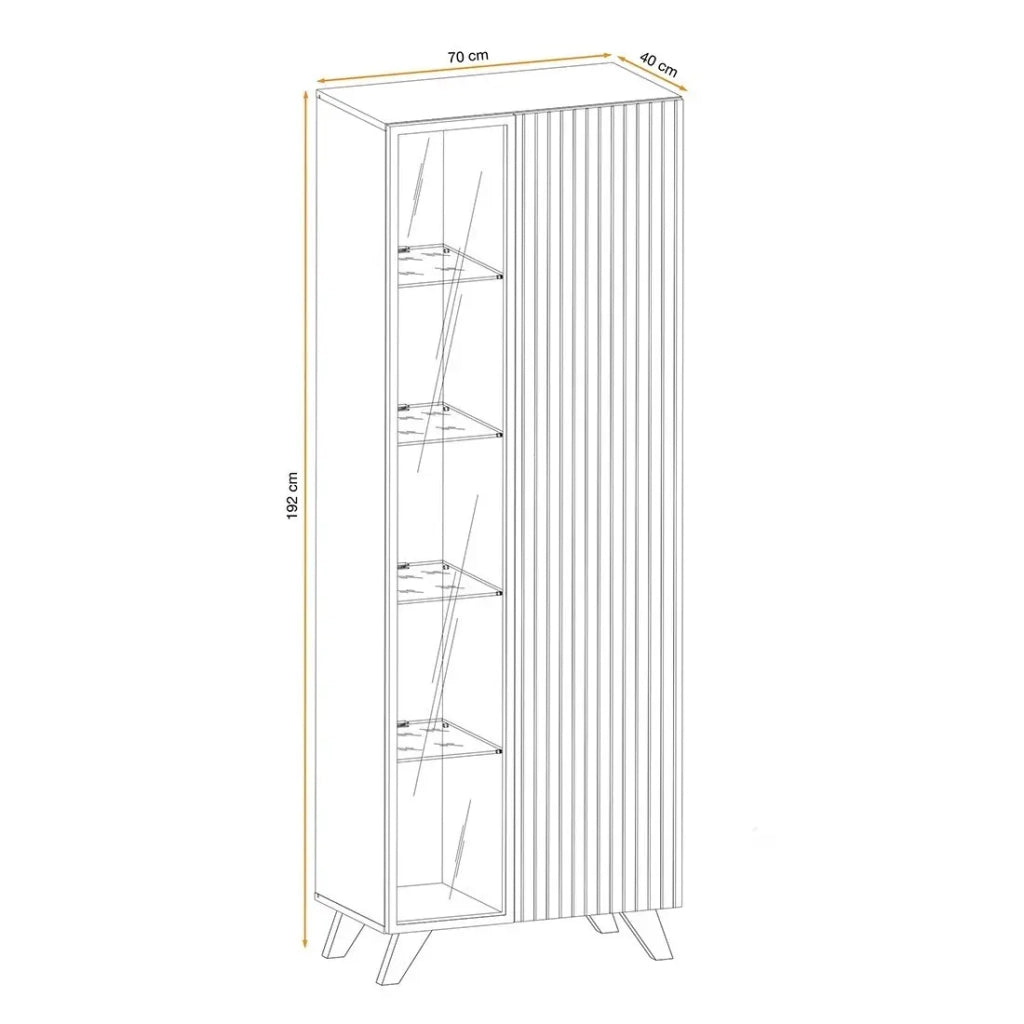 Vetrina alta design NIELSEN – 2 porte con illuminazione LED integrata