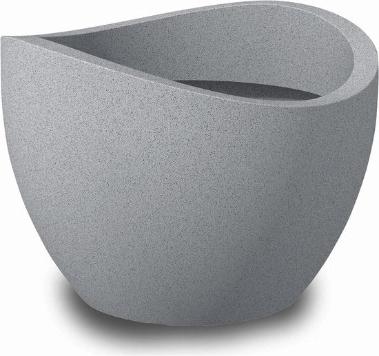 Piantiera/bacino per piante Wave Globe 40, colore: Grigio Sabbia - Realizzato con materiale riciclato, garanzia 10 anni per esterni