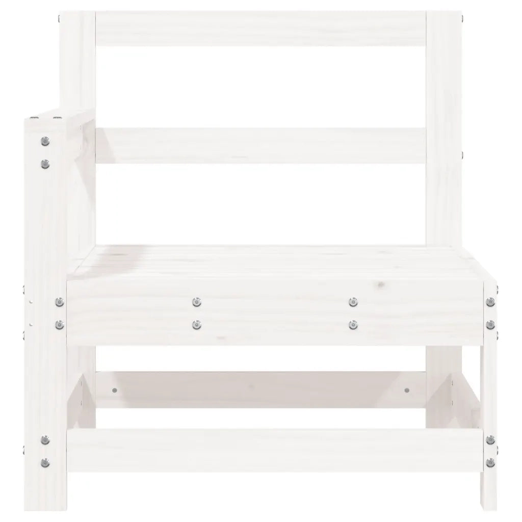 Divano Angolare da Giardino Bianco in Legno Massello di Pinocod mxl 108584