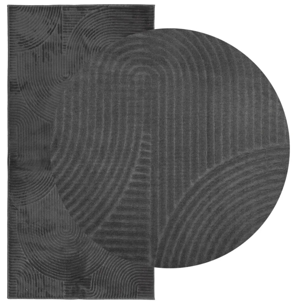 Tappeto del soggiorno | Tappeto IZA a Pelo Corto Aspetto Scandinavo antracite 100x200cm