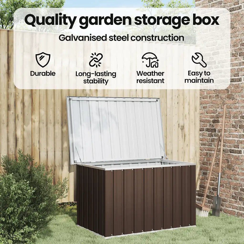 Baule da giardino marrone 109x67x65 cm 46260