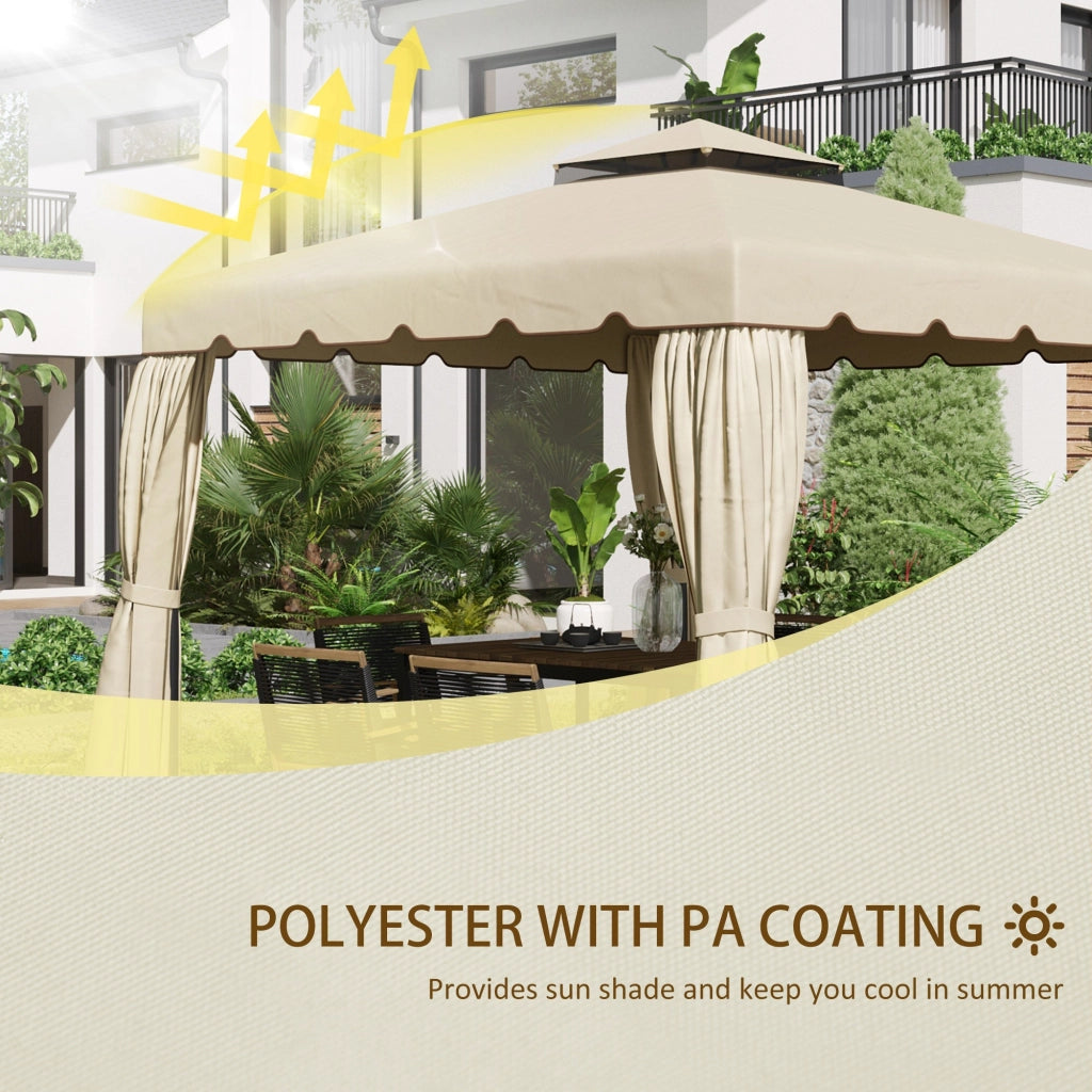 Tetto di Ricambio per Gazebo da Giardino 3x3m in Poliestere Beige