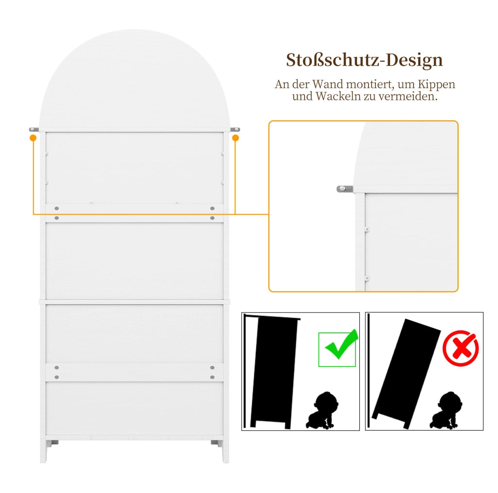 ARMADIO alto 70x35x180 cm in MDF bianco con 3 cassetti