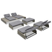 Set Divani da Giardino 5 pz con Cuscini in Polyrattan Grigio cod mxl 36283