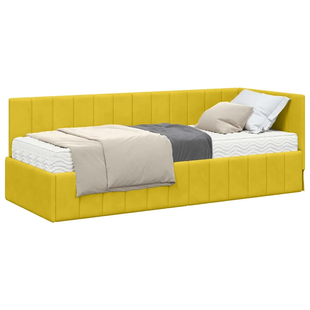 vidaXL Cornice del letto ad angolo Giallo 80 x 200 cm Velluto