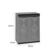 ARMADIO BASIC LINE CON 1 RIPIANO REGOLABILE - DARK GREY DIMENSIONE 65X37X83H CM