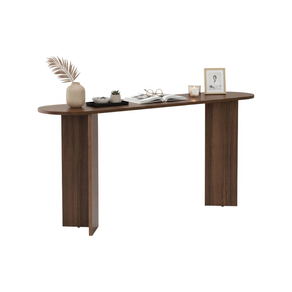 Cercino, Consolle un Ripiano, 150x35x75h cm Marrone Noce
