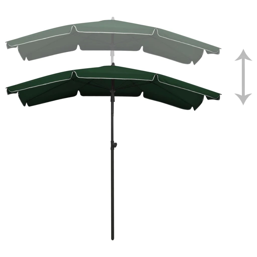 Ombrellone da giardino con palo 200 x 130 cm verde 02_0008323