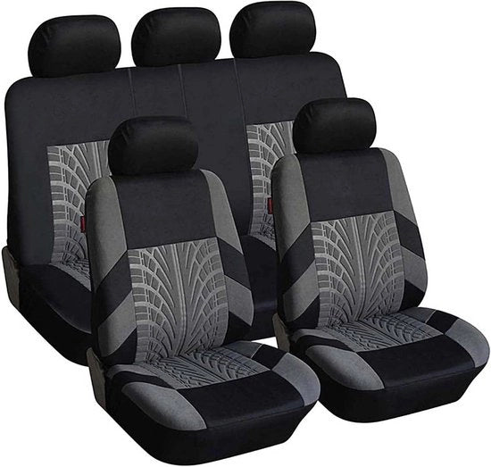 Hoe per Auto - Auto - Hoes per Autostoelo - Hoe per Auto - Hoes per Autostoelo - Grigio - Set Completo - Universale - 9 Dellig - Adatto per la maggior parte dei modelli