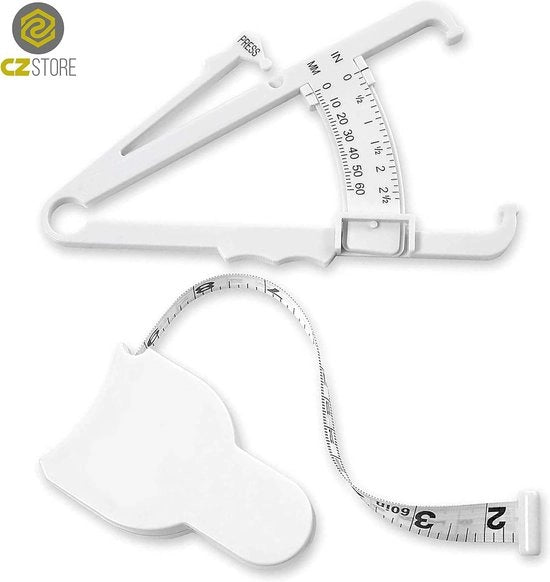 Kit per Misurazione Pieghe Cutanee - GARANTIA A LIFELONG ✮✮ - Misurazioni Precise Pieghe Cutanee con Manuale Tavola di Interpretazione Guida di Allenamento Calibro Peso e Strumento di Misura
