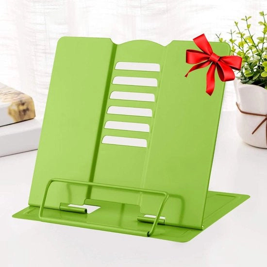 Supporto libreria per libri - supporti per libri leggeri - supporti per documenti da cucina regolabili - supporto per tablet per documenti da cucina - supporti per libri musicali e hanger - verde.