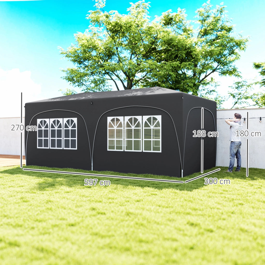 Tonnelle pliante 3x6m ¨C zephmum ¨C Grigio scuro