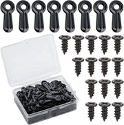 160 pezzi di viti a giro per cornici fotografiche e 160 pezzi di viti a testa piatta per cornici fotografiche, livellatori, maniglie di giro, per cornici fotografiche, clip, supporto (nero)