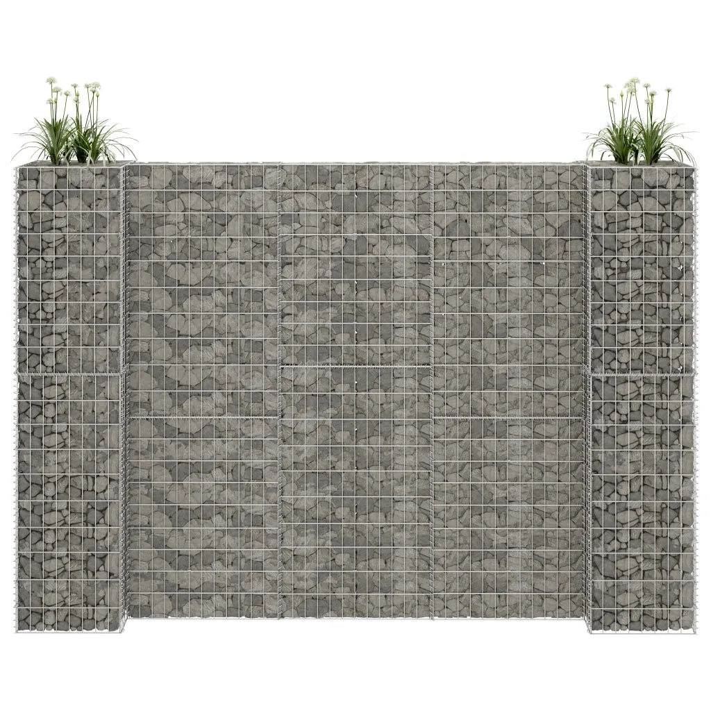 Gabbione Fioriera ad "H" in Filo di Acciaio 260x40x180 cm 145664